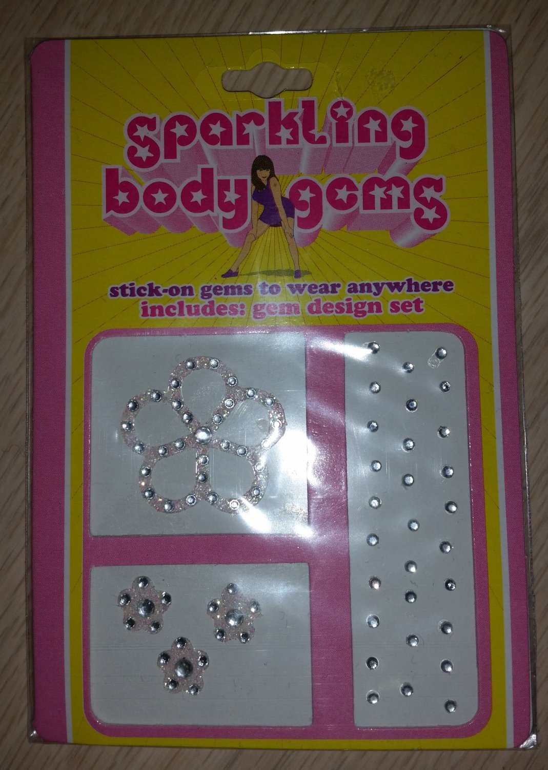 Body Jewelry Sparkling Stickon Body Crystal GemsLarge Flower, Sm