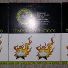 Almost Forever London Temporary Tattoos-FLAMING STARS-Waterproof-Swim or Shower w/ them-Lot of 3!