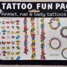Kalan Tattoo Fun Pac - Anklet, Nails & Belly Temporary Tattoos - 45 Total!