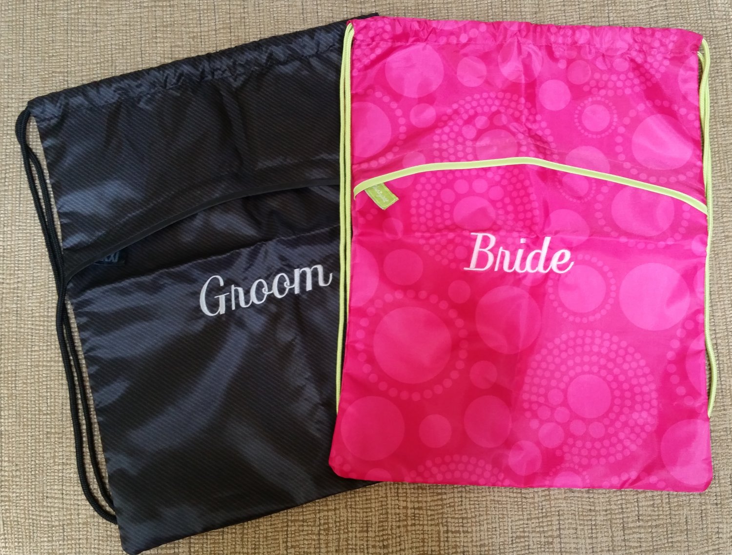 Thirty-One Bags Bride & Groom Cinch Sac Backpack Set - NWOT!