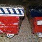 CHOO CHOO TRAIN CAR WOODEN HAND-PAINTED DRAWER KNOBS PULLS - SET of 4 - SIGNED by ARTIST!