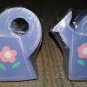 WATERING CAN WOODEN HAND-PAINTED DRAWER KNOBS PULLS - SET of 4 - SIGNED by ARTIST!