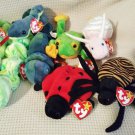 TY BEANIE BABIES - RETIRED - LOT of 6 INSECT & REPTILE BEANIES #2 - NEW WITH TAGS!