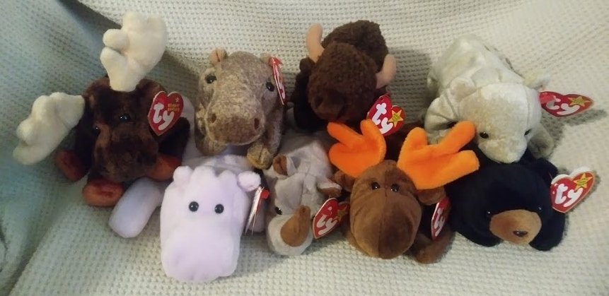 TY BEANIE BABIES - RETIRED - LOT of 8 BIG GAME BEANIES #1 - NEW WITH TAGS!