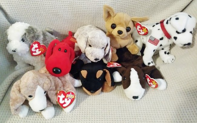 TY BEANIE BABIES - RETIRED - LOT of 8 DOG BEANIES #4 - NEW WITH TAGS!
