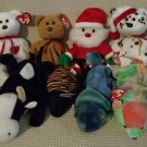 TY BEANIE BABIES - RETIRED - LOT of 8 MISC. ANIMAL BEANIES #1 - NEW WITH TAGS!