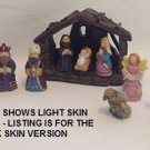 Vintage Holiday Season 11 Piece Mini Dark Skin Nativity Set - SWEET!