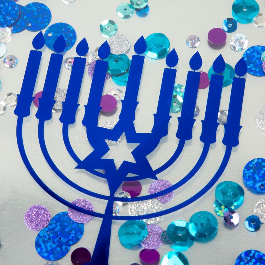 Niquea.D Papyrus Metallic Menorah Hanukkah Cards Lot of 3