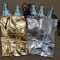 Gold & Silver "CHEER" Metallic Wine Bottle Gift Bags - 13"H x 6-1/2"W - Lot of 5!