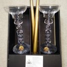 Cristal D'Arques-Durand Millennium 2000 Crystal Candlesticks Candle Holders - Made in France - New!