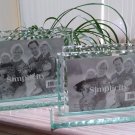 SIMPLICITY Thick HEAVY Glass Bypass TableTop Desktop Picture Photo Frame Set of 2!