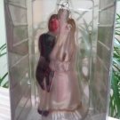 CHERISH THE SEASON 6.5" blond Bride and brown-haired Groom Glass Wedding Christmas Ornament!