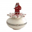 Villeroy & Boch 'Snow Treats' Hinged Porcelain Treat Box with Santa on a Snowflake!