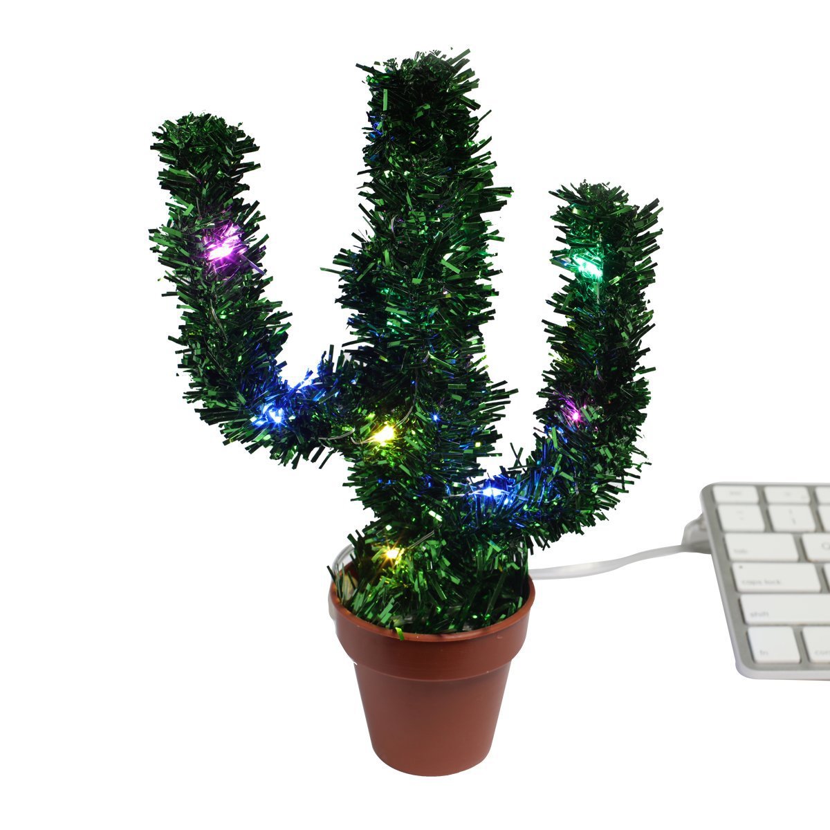 This is a DCI Merry Christmas Cactus with LED Lights - USB Powered - Deck Y...