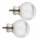 Cambria My Room Clear Ball Finial in Brushed Nickel - Set of 2!
