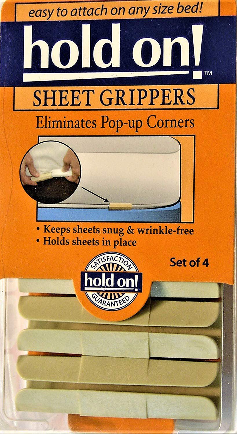 hold on! Set of 4 Sheet Keepers - Keeps Sheets Snug & Wrinkle-free, Holds Sheets in Places!