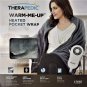Therapedic Warm-Me-Up Electric Heated Pocket Wrap Cuddler Throw in Ash!