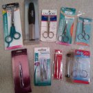 LOT OF 11 PERSONAL CARE IMPLEMENTS - SCISSORS, TWEEZERS, CALLUS SMOOTHER and MORE - NEW!