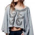 Free People To The Stars Gray Sweatshirt Top - #OB489189 - Size M - New with Tag!