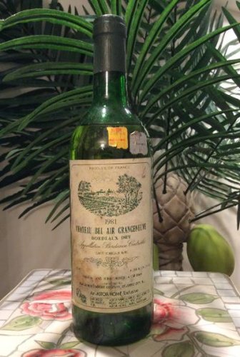 Chateau Bel Air Grangeneuve Bordeaux Dry Caves Robert Michele 1981 France, 750ml Bottle of Wine!