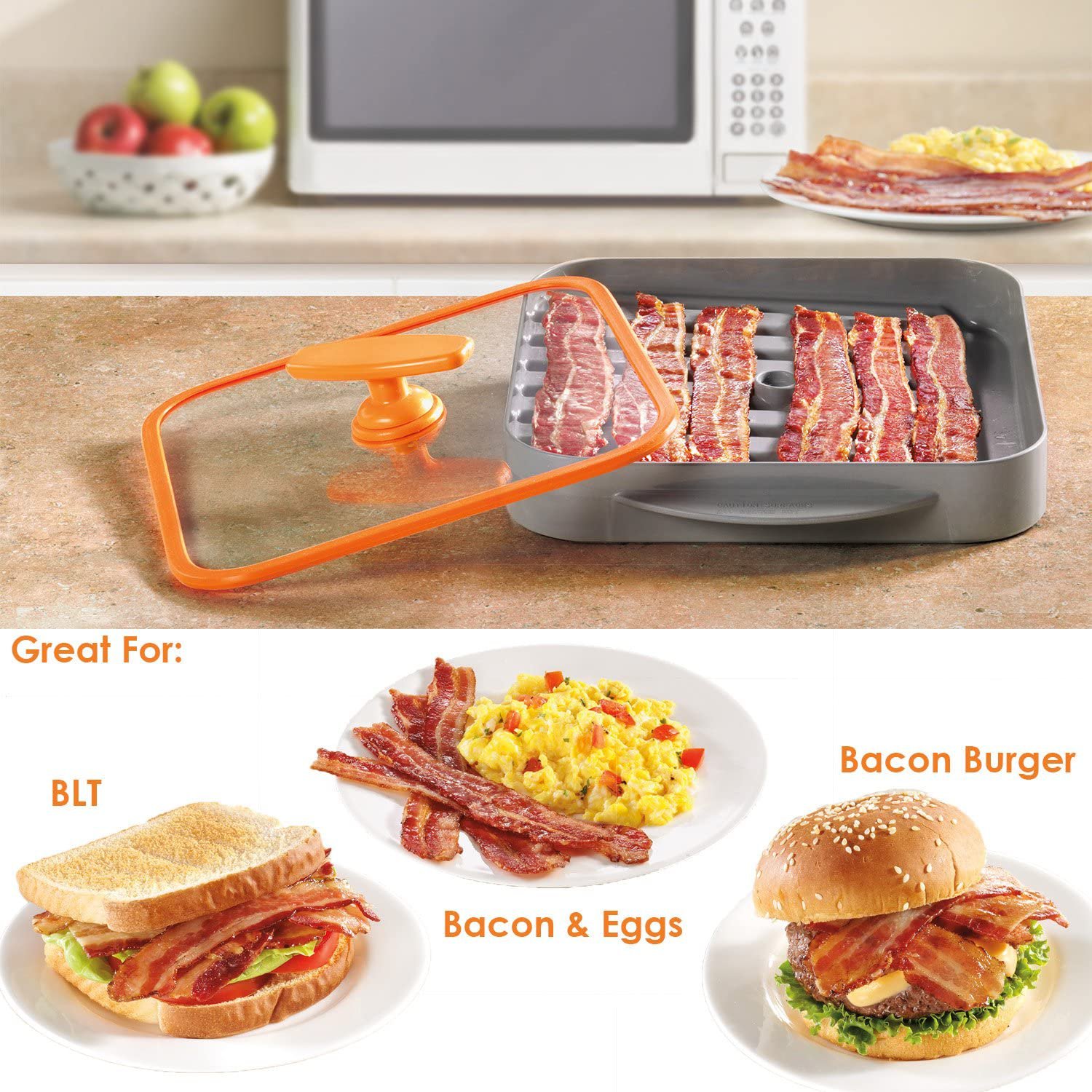 Allstar Innovations BaconBoss Microwave Bacon Cooker for Healthier