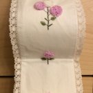 Irish Linen Lace Embroidered Hanging Toilet Paper Holder-2 Rolls-Cover-Storage Organizer-Fabric!