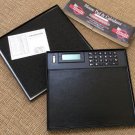 Classic Style Black Genuine Leather Mouse Pad & Solar Powered Calculator!