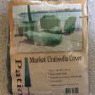 Patio Embossed Vinyl Waterproof Market Umbrella Cover - 18" x 75" - Drawstring Closure with Zipper!