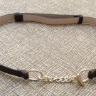 Nautica Women's Brown Leather belt with Goldtone Toggle & Chain - adjusts from 26" to 42" - NWOT!