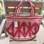 Lucky Brand Robin Tote Bag 100% Cotton in Poppy Red & Natural - NWT & Sleeper!
