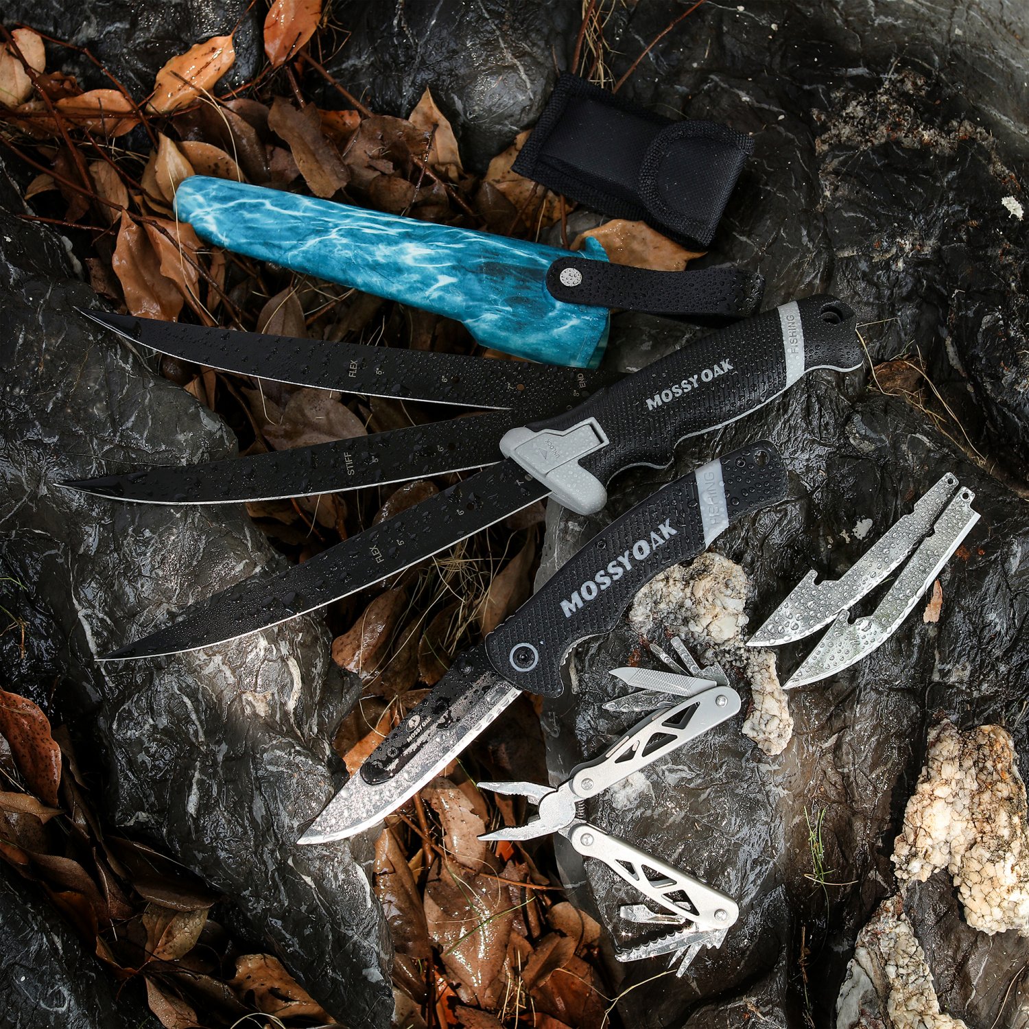 Mossy Oak 8 Pc Anglers Combo with Multitool, Model FS734!