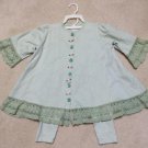 Brianna Original 2 pc Pant Set-Mint Green 100% Cotton w/ Lace Trim-New w/ Tag-Size 6-MADE IN USA!