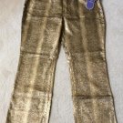 DG2 by Diane Gilman Metallic Gold Faux Lizard Skin Denim 5 Pocket Boot Cut Jeans - Size 20W - NWT's!