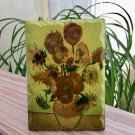 Vintage Dutch Masters 'Sunflowers' by Vincent Van Gogh Ceramic Tile Desk or Wall - Ter Steege - NIP!