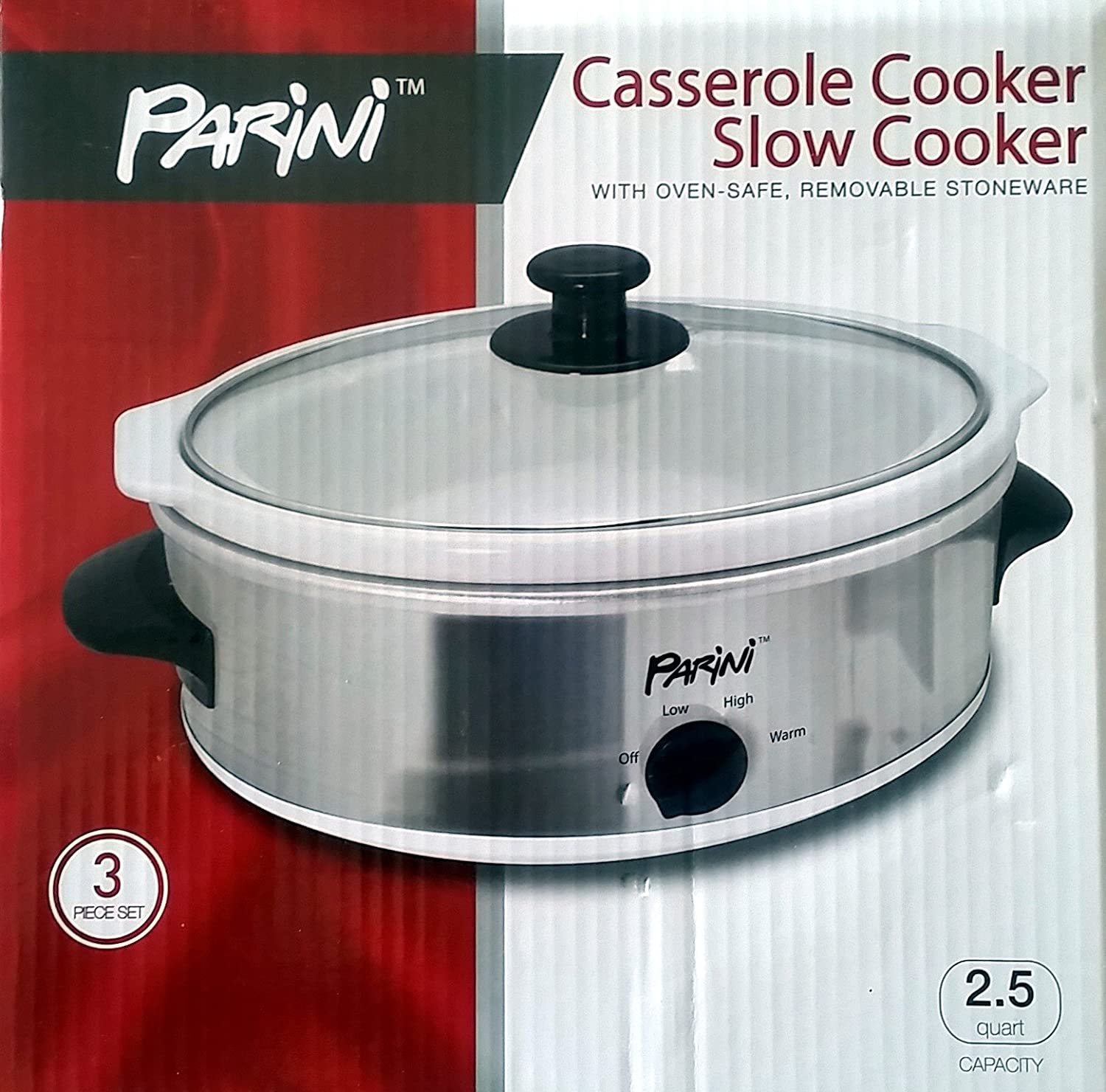 PARINI Casserole Cooker Slow Cooker 2.5 Quart!
