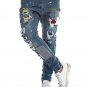 NOHOW Men's TOBAGO Patched Jeans in Blue US/UK 32W - Made in Italy - NWTS!