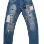 NOHOW Men's TOBAGO Patched Jeans in Blue US/UK 32W - Made in Italy - NWTS!