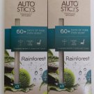 Enviroscent Auto Sticks Rain Forest Fragrance Diffusers, 3 count per pkg, 0.45 oz-Lot of 2 Packages!