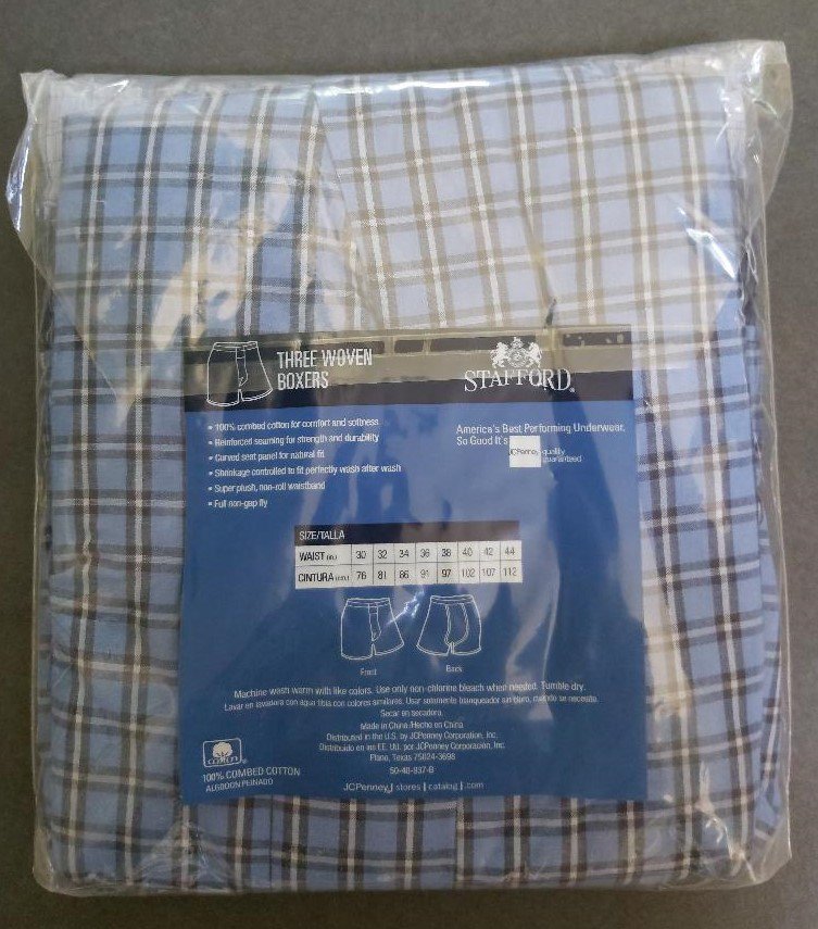 Stafford 100 Combed Cotton Woven Boxers 9 Pairs Size 38 New in
