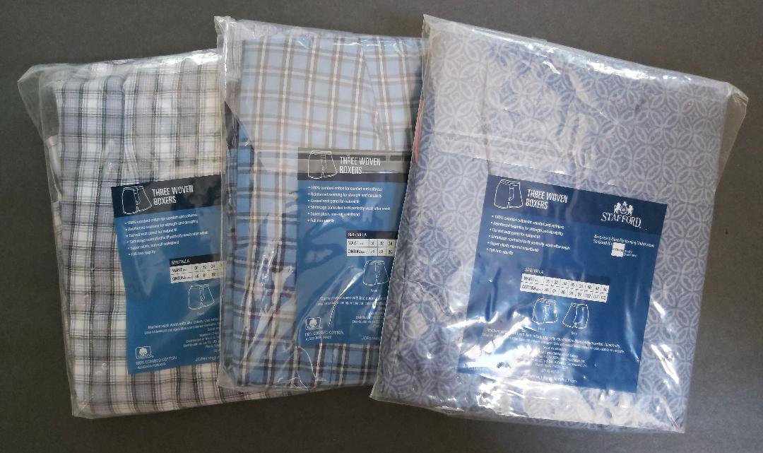 Stafford 100 Combed Cotton Woven Boxers 9 Pairs Size 38 New in