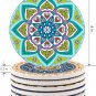 Naipusun Coasters for Drinks, Absorbent Ceramic Stone with Cork Backing Mandala Coaster!