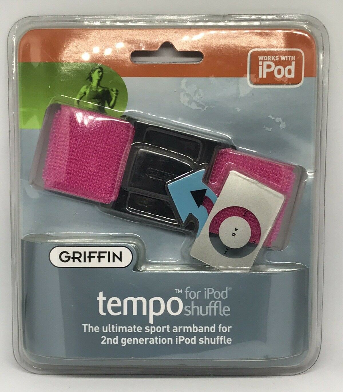 Griffin Tempo Armband for iPod shuffle 2G - Hot Pink - NEW!