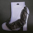 Vintage Claire's Gunmetal Heavyweight Multi-size 3 Strand Boot Chain with Spikes Set of 2 - New!