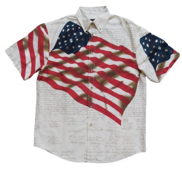 Cotton Trader Flag Shirt Size M - Patriotic Declaration of Independence American July 4th - NWOT!