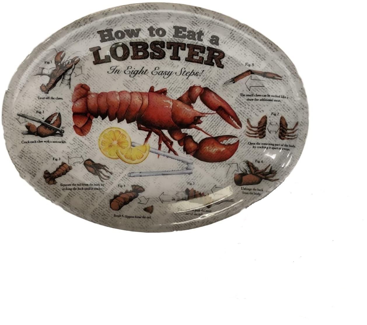 How to Eat a Lobster Melamine Lobster Plate Platter 4 piece Set by