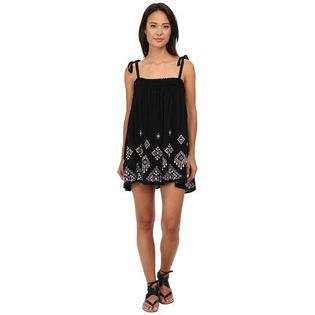Free People Summer Sun Embroidered Trapeze Tunic Dress #OB396463 - Black -  Size L - NWT!