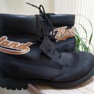 TIMBERLAND MENS 52099 Heel Stitched Emblem Leather Boots 8" Black Nubuck Sz 10.5 - NEW!