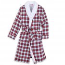 Disney Mickey Mouse Plaid Flannel Lined Holiday Bath Robe for Adults Size L - NWT!