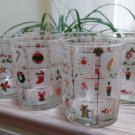 Culver Christmas Holiday Potpourri Pattern Double Old Fashioned Glasses in Original Box!