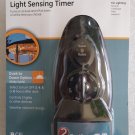 GE Outdoor 24-Hour Dusk-to-Dawn 2 Outlet Timer, Light Sensing, Dusk to Dawn, Manual Override, #15112